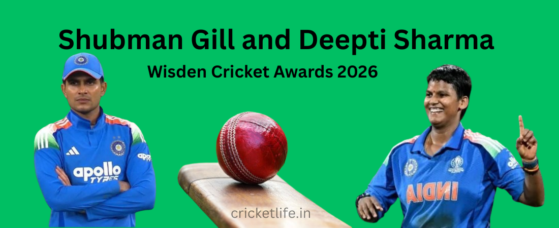 Shubman Gill and Deepti Sharma:  Wisden Cricket Awards 2026