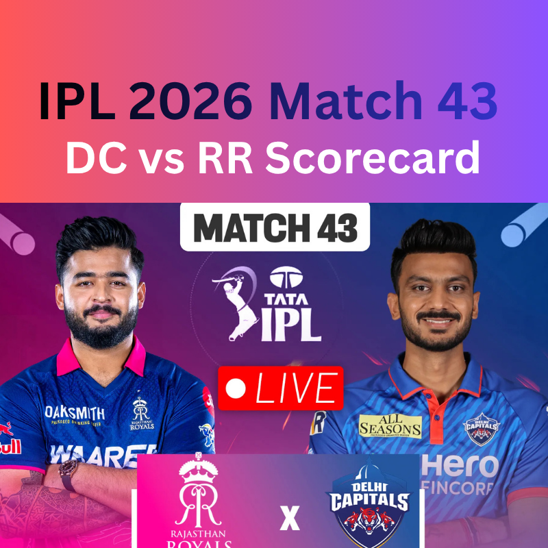 IPL 2026 Match 43:Delhi Capitals vs Rajasthan Royals Scorecard