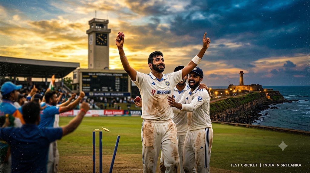 India national cricket team victory celebration against Sri Lanka in Galle Test